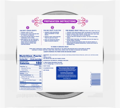 Kroger® Traditional Frozen Pie Crust Perspective: back