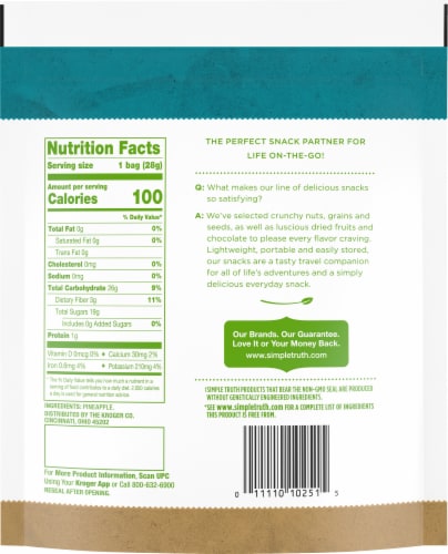 Simple Truth® Freeze Dried Pineapple Tidbits Perspective: back