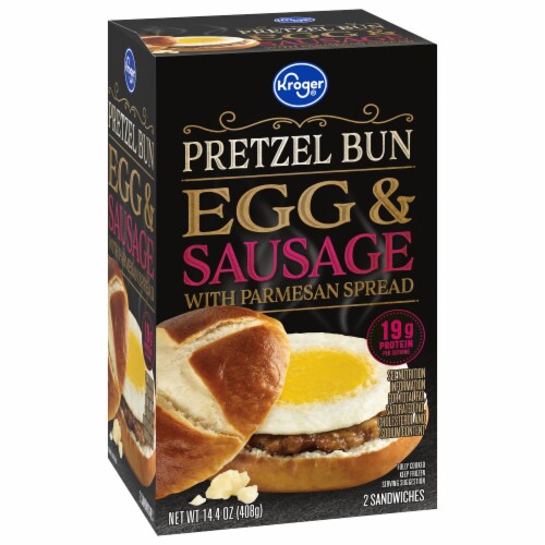 Kroger® Pretzel Bun Egg & Sausage Breakfast Sandwich Perspective: back