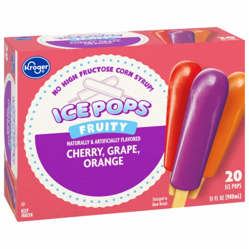 Kroger® Cherry Grape Orange Fruity Ice Pops Perspective: back