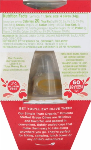 Simple Truth Organic™ Pimiento Stuffed Green Olives Perspective: back
