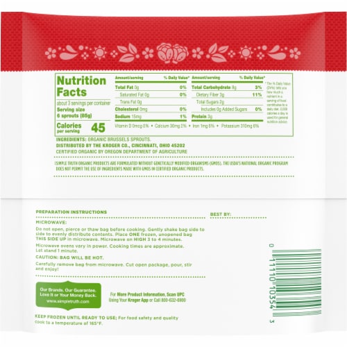 Simple Truth Organic® Frozen Brussels Sprouts Perspective: back