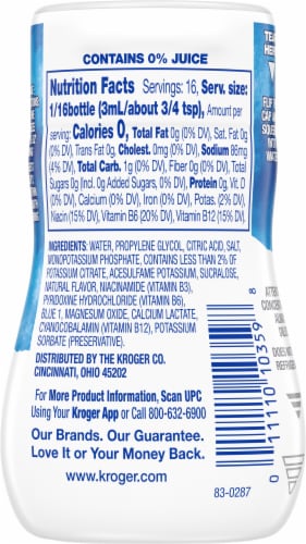 Kroger® Vitamin Blue Raspberry Liquid Water Enhancer Perspective: back