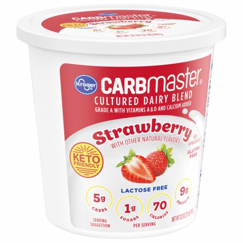 Kroger® CARBmaster® Strawberry Lactose Free Yogurt Tub Perspective: back