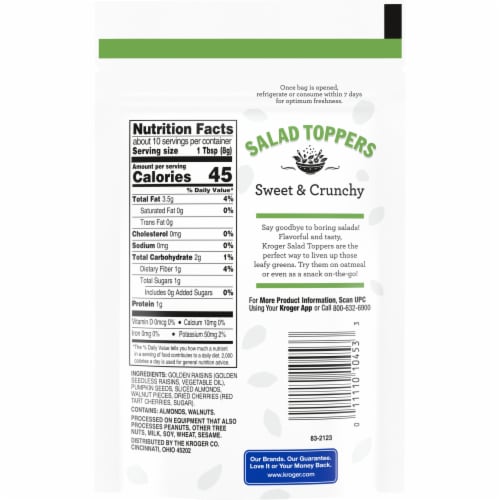 Kroger® Sweet & Crunchy Salad Toppers Perspective: back