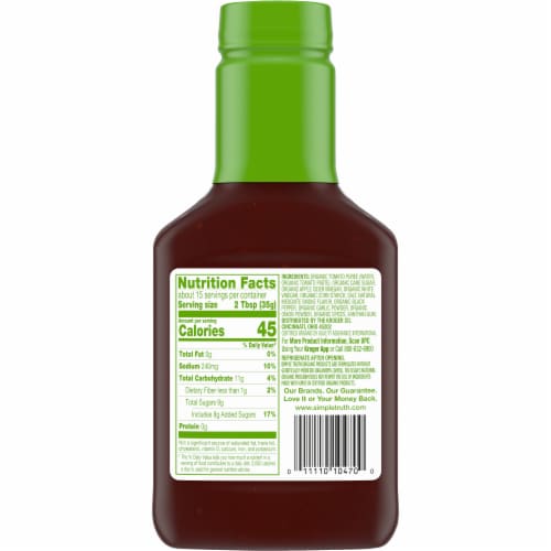 Simple Truth Organic Mesquite Smoke and Black Pepper BBQ Sauce Perspective: back