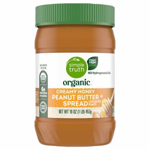 Simple Truth Organic® No Stir Creamy Honey Peanut Butter Spread Perspective: back