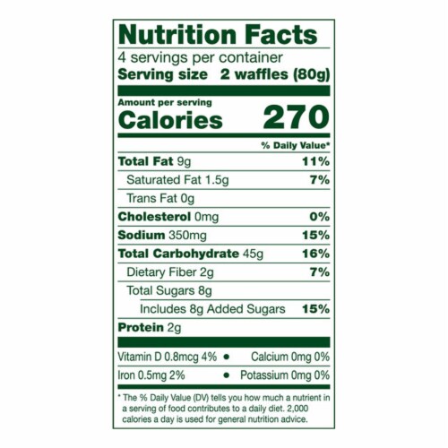 Simple Truth® Gluten Free Blueberry Waffles Perspective: back