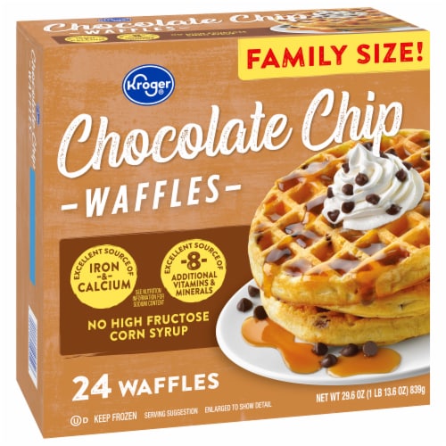 Kroger Chocolate Chip Waffles Perspective: back