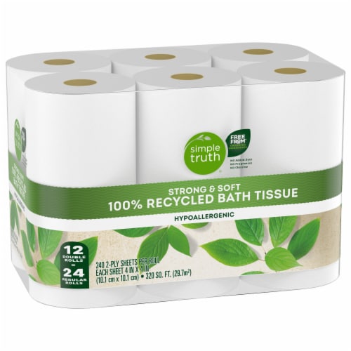 Simple Truth Soft & Strong Toilet Paper 100% Recycled Double Roll Perspective: back