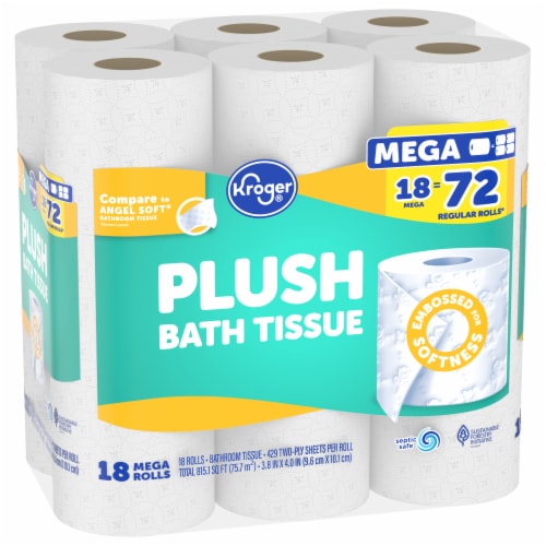 Kroger® Plush Mega Roll Toilet Paper Perspective: back