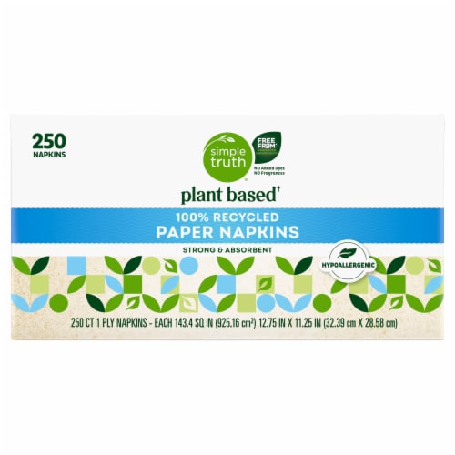 Simple Truth® Plant Based 100% Recycled Paper Napkins Perspective: back