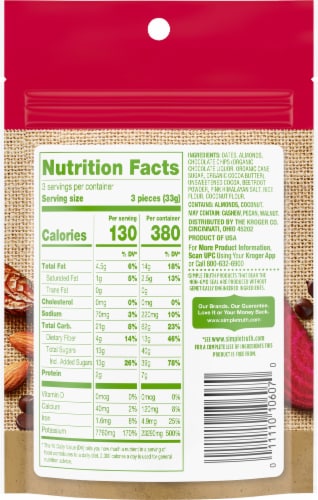 Simple Truth™ Cocoa Beet Almond Nut Butter Bites Perspective: back
