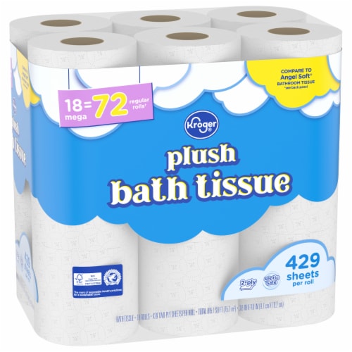 Kroger Plush Septic 2 Ply Toilet Paper Perspective: back