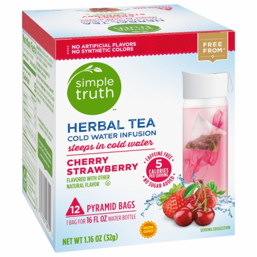 Simple Truth™ Cherry Strawberry Herbal Pyramid Tea Bags Perspective: back