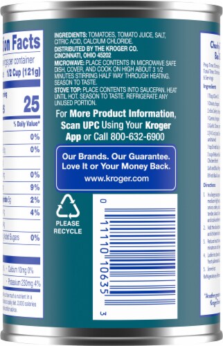 Kroger® Non BPA Liner Diced Tomatoes Perspective: back