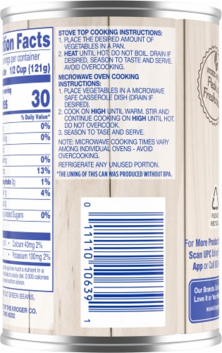 Kroger® French Style Sliced Green Beans Perspective: back