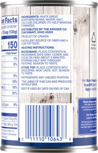 Kroger® Great Northern Beans Perspective: back