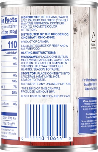 Kroger® Red Beans Perspective: back
