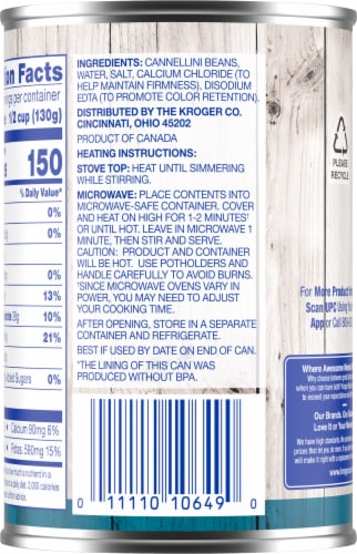 Kroger® Cannellini Beans Perspective: back