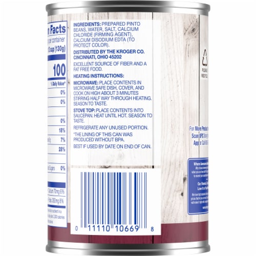 Kroger® Pinto Beans Perspective: back