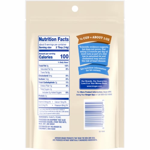 Kroger® Peanut and Pecan Chopped Nut Topping Perspective: back