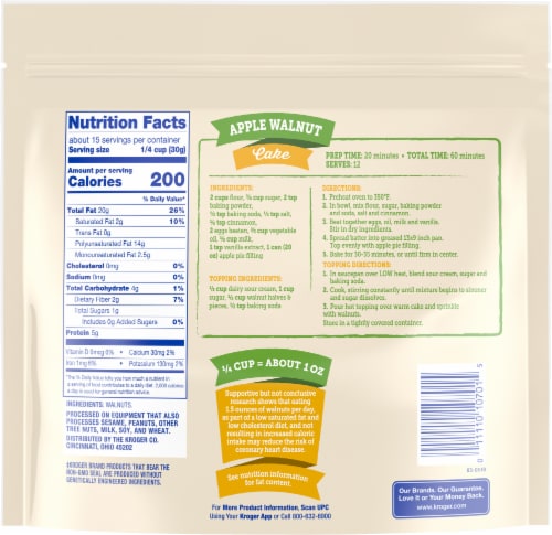 Kroger® Gluten Free Vegan Halves and Pieces Walnuts Perspective: back