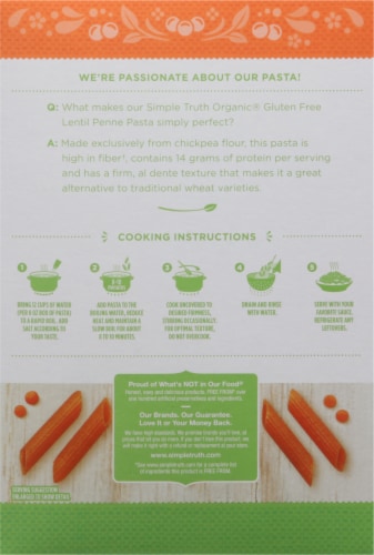 Simple Truth Organic® Gluten Free Red Lentil Penne Pasta Perspective: back