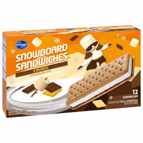 Kroger Smore's Snowboard Ice Cream Sandwiches Perspective: back
