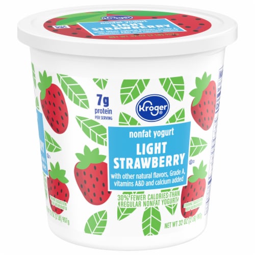 Kroger® Strawberry Nonfat Yogurt Tub Perspective: back
