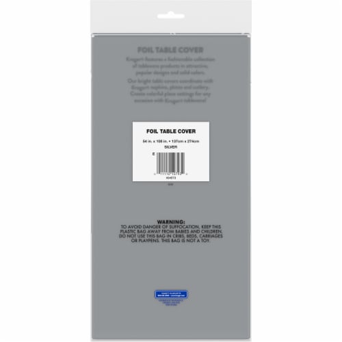 Kroger® Foil Table Cover - Silver Perspective: back