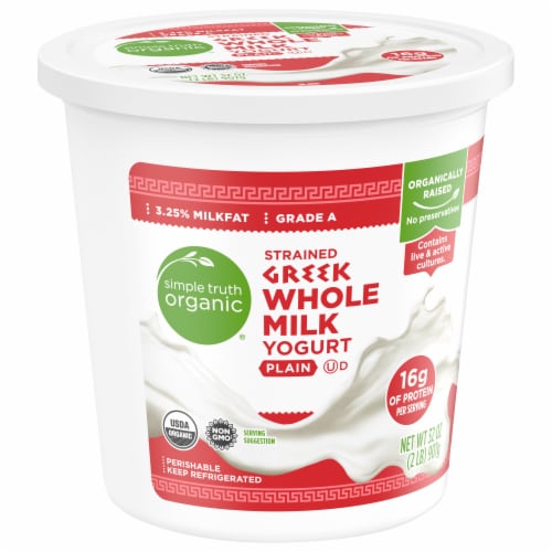 Simple Truth Organic® Plain Whole MIlk Greek Yogurt Tub Perspective: back