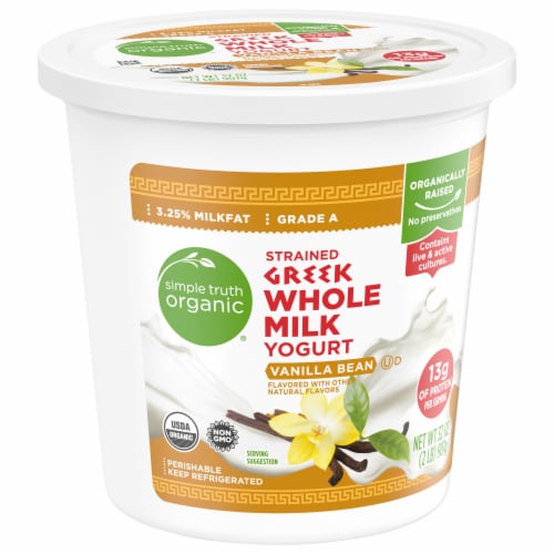 Simple Truth Organic® Vanilla Whole Milk Greek Yogurt Tub Perspective: back