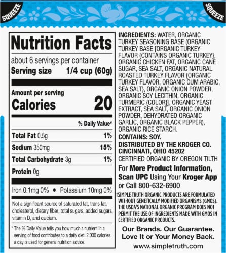 Simple Truth Organic™ Turkey Flavored Gravy Perspective: back