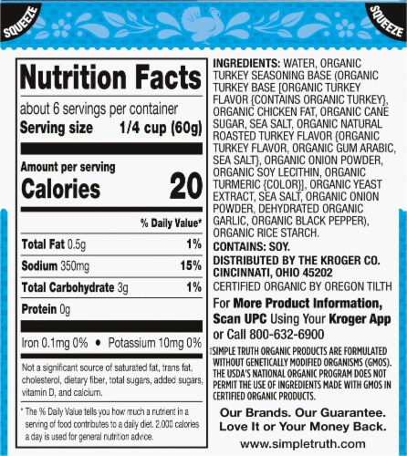 Simple Truth Organic™ Turkey Flavored Gravy Perspective: back