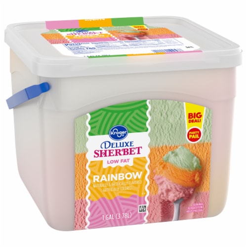Kroger® Deluxe Low Fat Rainbow Sherbet Party Pail BIG DEAL! Perspective: back