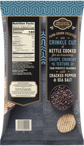 Private Selection™ Cracked Pepper & Sea Salt Kettle Cooked Potato Chips Perspective: back