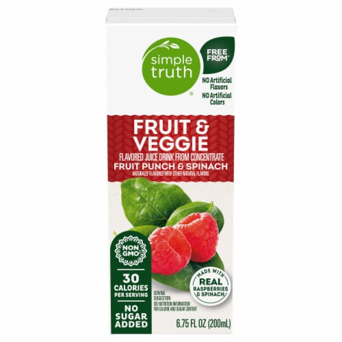 Simple Truth® Fruit Punch Spinach Kids Juice Boxes Perspective: back