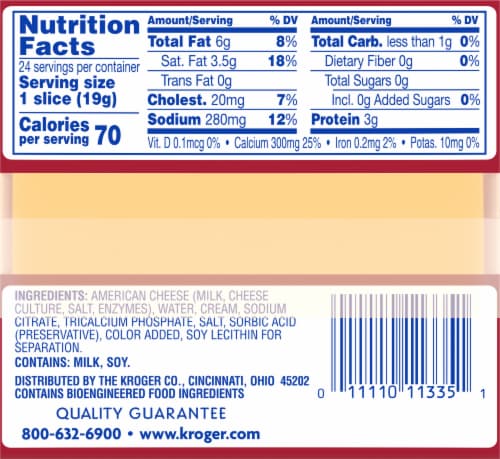 Kroger® Deluxe American Cheese Slices Perspective: back