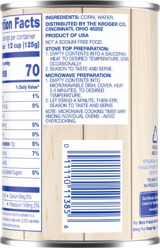 Kroger® Whole Kernel Canned Golden Corn Perspective: back
