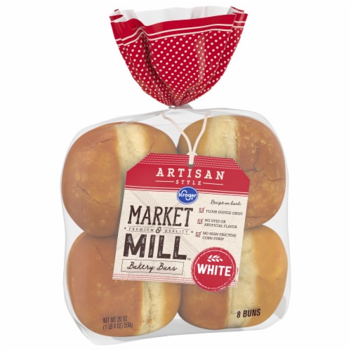 Kroger® Market & Mill® Artisan White Hamburger Buns Perspective: back
