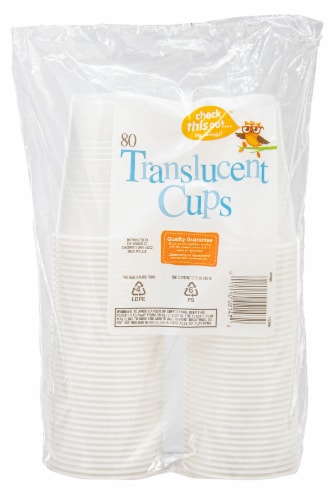 Smart Way Translucent Ribbed Plastic Cups, 80 ct - City Market