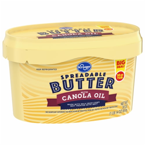 Kroger® Spreadable Butter With Canola Oil BIG DEAL! Perspective: back