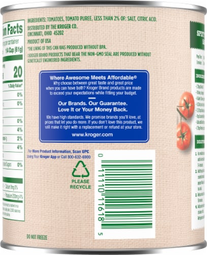 Kroger® Crushed Peeled Tomatoes Perspective: back