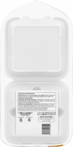 Smart Way™ Foam 3-Compartment Hinged Lid Trays Perspective: back