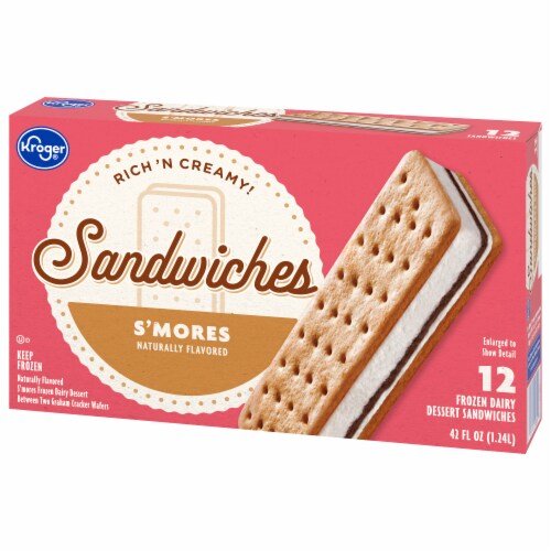 Kroger® S'mores Ice Cream Snowboard Sandwiches Perspective: back