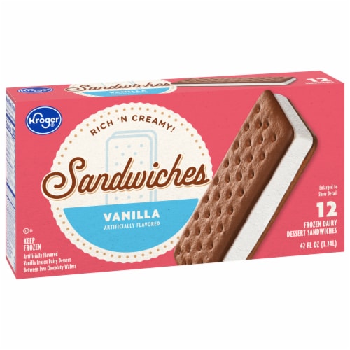 Kroger® Vanilla Frozen Dairy Dessert Sandwiches Perspective: back