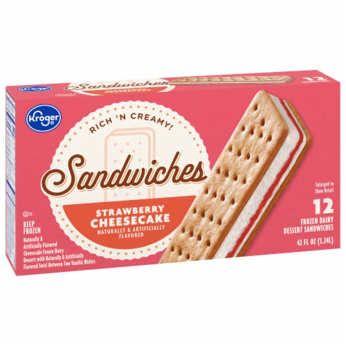 Kroger® Strawberry Cheesecake Ice Cream Snowboard Sandwiches Perspective: back