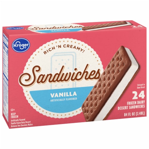 Kroger® Vanilla Frozen Dairy Dessert Sandwiches Perspective: back