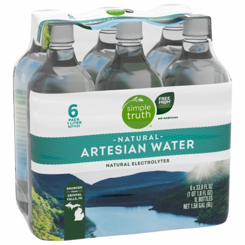 Simple Truth® Artesian Bottled Water 1 Lt / 6 Pk, 6 bottles / 1 liter -  Foods Co.